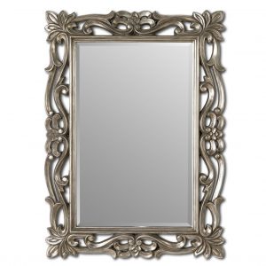 espejo de resina cuadrado plata